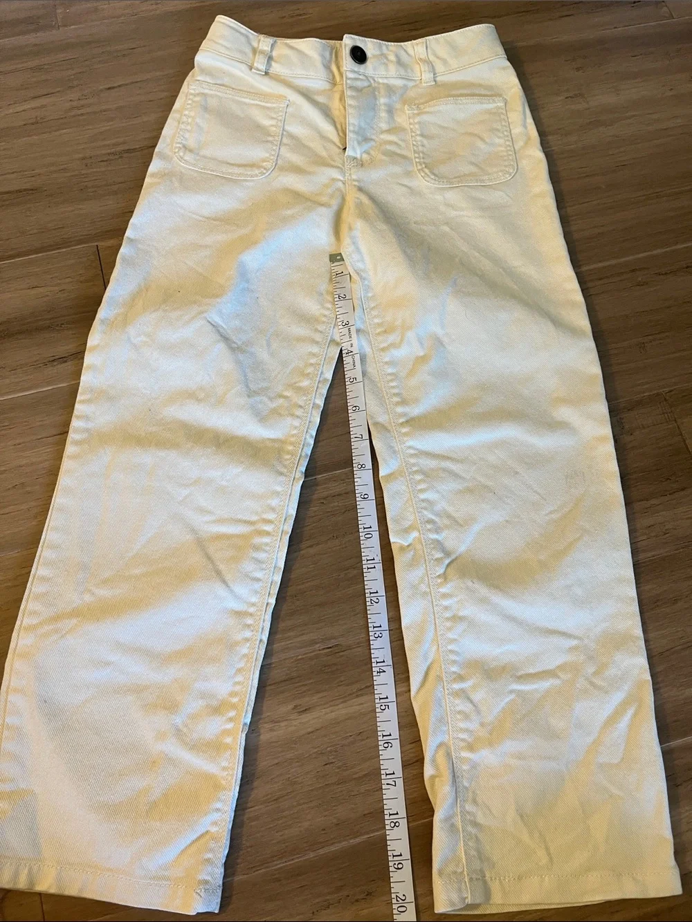 Mini Boden children's white wide-leg utility trousers Adjustable Waist 7-8 Yr